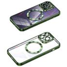 For iPhone 13 Pro MagSafe CD Texture Metal Lens Frame Full Coverage Phone Case(Green) - 1