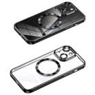 For iPhone 14 MagSafe CD Texture Metal Lens Frame Full Coverage Phone Case(Black) - 1