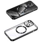 For iPhone 14 Plus MagSafe CD Texture Metal Lens Frame Full Coverage Phone Case(Black) - 1