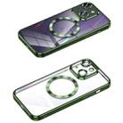 For iPhone 14 Plus MagSafe CD Texture Metal Lens Frame Full Coverage Phone Case(Green) - 1