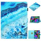 For Lenovo Tab M11/ Xiaoxin Pad 11 2024 Coloured Drawing Stitching Smart Leather Tablet Case(Blue Marble) - 1