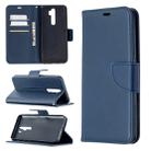 For Oppo A5 (2020) / A9 (2020) Retro Lambskin Texture Pure Color Horizontal Flip PU Leather Case with Holder & Card Slots & Wallet & Lanyard(Blue) - 1