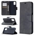 For Oppo A72 / A52 / A92 Retro Lambskin Texture Pure Color Horizontal Flip PU Leather Case with Holder & Card Slots & Wallet & Lanyard(Black) - 1