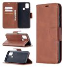 For Samsung Galaxy A21s Retro Lambskin Texture Pure Color Horizontal Flip PU Leather Case with Holder & Card Slots & Wallet & Lanyard(Brown) - 1