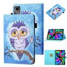 For Lenovo Tab M11/ Xiaoxin Pad 11 2024 Coloured Drawing Stitching Smart Leather Tablet Case(Blue Owl) - 1