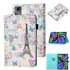 For Lenovo Tab M11/ Xiaoxin Pad 11 2024 Coloured Drawing Stitching Smart Leather Tablet Case(Tower Butterflies) - 1