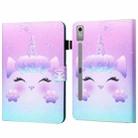 For Lenovo Tab P12 2023 / TB370FU Coloured Drawing Stitching Smart Leather Tablet Case(Unicorn) - 1