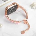 For Apple Watch Ultra 49mm Shell Beads Chain Bracelet Metal Watch Band(Pink White Rose Gold) - 3