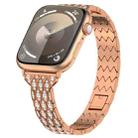 For Apple Watch Series 9 45mm Devil Eye Diamond Bracelet Metal Watch Band(Rose Gold) - 1