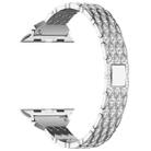 For Apple Watch Series 9 45mm Devil Eye Diamond Bracelet Metal Watch Band(Silver) - 3