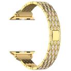 For Apple Watch Series 9 41mm Devil Eye Diamond Bracelet Metal Watch Band(Gold) - 3