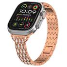 For Apple Watch Ultra 49mm Devil Eye Diamond Bracelet Metal Watch Band(Rose Gold) - 1