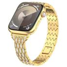 For Apple Watch Series 8 41mm Devil Eye Diamond Bracelet Metal Watch Band(Gold) - 1