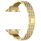 For Apple Watch Series 8 41mm Devil Eye Diamond Bracelet Metal Watch Band(Gold) - 3