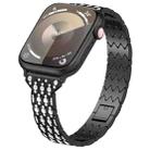 For Apple Watch Series 2 38mm Devil Eye Diamond Bracelet Metal Watch Band(Black) - 1