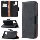 For Samsung Galaxy A21s Pure Color Horizontal Flip PU Leather Case with Holder & Card Slots & Wallet & Lanyard(Black) - 1