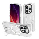 For iPhone 15 Pro Shockproof Terminator MagSafe Phone Case with Holder(Transparent) - 1
