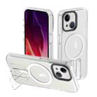 For iPhone 15 Shockproof Terminator MagSafe Phone Case with Holder(Transparent) - 1