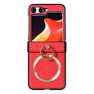 For Samsung Galaxy Z Flip5 MagSafe Ring Holder Three-stage Folding Phone Case(Red) - 1