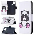 For Samsung Galaxy A21s Colored Drawing Horizontal Flip Leather Case with Holder & Card Slots & Wallet(Panda) - 1