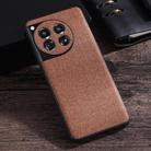 For OnePlus 12 Cloth Texture PU + TPU Phone Case(Brown) - 1