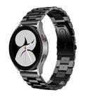 For Samsung Galaxy Watch6 / 6 Classic Flat Head Three-bead Stainless Steel Watch Band(Black) - 1