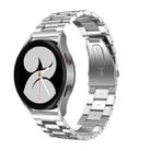 For Samsung Galaxy Watch6 / 6 Classic Flat Head Three-bead Stainless Steel Watch Band(Silver) - 1