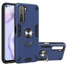 For Huawei Nova 7 SE / P40 Lite 5G 2 in 1 Armour Series PC + TPU Protective Case with Ring Holder(Sapphire Blue) - 1