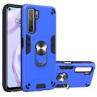 For Huawei Nova 7 SE / P40 Lite 5G 2 in 1 Armour Series PC + TPU Protective Case with Ring Holder(Dark Blue) - 1