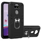 For LG K31 2 in 1 Armour Series PC + TPU Protective Case with Ring Holder(Black) - 1