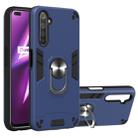 For OPPO Realme 6 Pro 2 in 1 Armour Series PC + TPU Protective Case with Ring Holder(Sapphire Blue) - 1