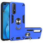 For OPPO Reno3 Pro (India) 2 in 1 Armour Series PC + TPU Protective Case with Ring Holder(Dark Blue) - 1