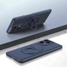 For OPPO Find X5 Magsafe Hidden Fold Holder Full Coverage Shockproof Phone Case(Blue) - 1