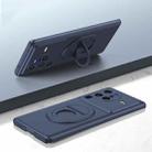 For vivo X80 Pro Magsafe Hidden Fold Holder Full Coverage Shockproof Phone Case(Blue) - 1