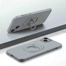 For iPhone 14 Plus Magsafe Hidden Fold Holder Full Coverage Shockproof Phone Case(Grey) - 1