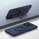 For iPhone 15 Pro Magsafe Hidden Fold Holder Full Coverage Shockproof Phone Case(Blue) - 1