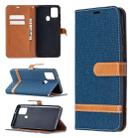 For Samsung Galaxy A21s Matching Denim Texture Horizontal Flip PU Leather Case with Holder & Card Slots & Wallet & Lanyard(Dark Blue) - 1
