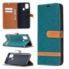 For Samsung Galaxy A21s Matching Denim Texture Horizontal Flip PU Leather Case with Holder & Card Slots & Wallet & Lanyard(Green) - 1