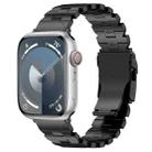 For Apple Watch SE 2023 44mm Butterfly Type Titanium Steel Watch Band(Black) - 1