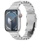 For Apple Watch Series 8 45mm Butterfly Type Titanium Steel Watch Band(Silver) - 1