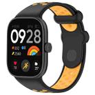 For Redmi Watch 4 Two Color Silicone Sports Watch Band(Black Yellow) - 1