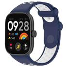 For Redmi Watch 4 Two Color Silicone Sports Watch Band(Midnight Blue White) - 1