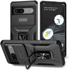 For Google Pixel 7 5G Sliding Camshield Holder Phone Case(Black) - 1