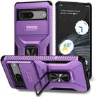 For Google Pixel 7 5G Sliding Camshield Holder Phone Case(Purple) - 1