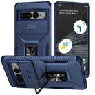 For Google Pixel 7 Pro 5G Sliding Camshield Holder Phone Case(Blue) - 1