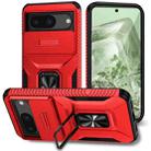 For Google Pixel 8 Sliding Camshield Holder Phone Case(Red) - 1