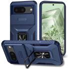 For Google Pixel 8 Sliding Camshield Holder Phone Case(Blue) - 1