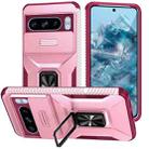 For Google Pixel 8 Pro Sliding Camshield Holder Phone Case(Pink + Rose Red) - 1