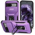 For Google Pixel 8a Sliding Camshield Holder Phone Case(Purple) - 1