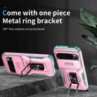 For Google Pixel 9 Pro XL Sliding Camshield Holder Phone Case(Pink + Grey Green) - 3